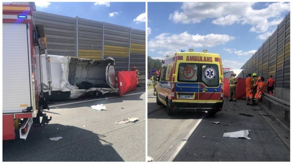 Tragedia na S8, nie żyje kierowca Iveco. Na stojącego busa najechała ciężarówka. Trasa się korkuje